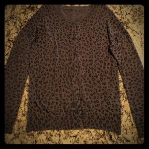 Black & Grey leopard print cardigan